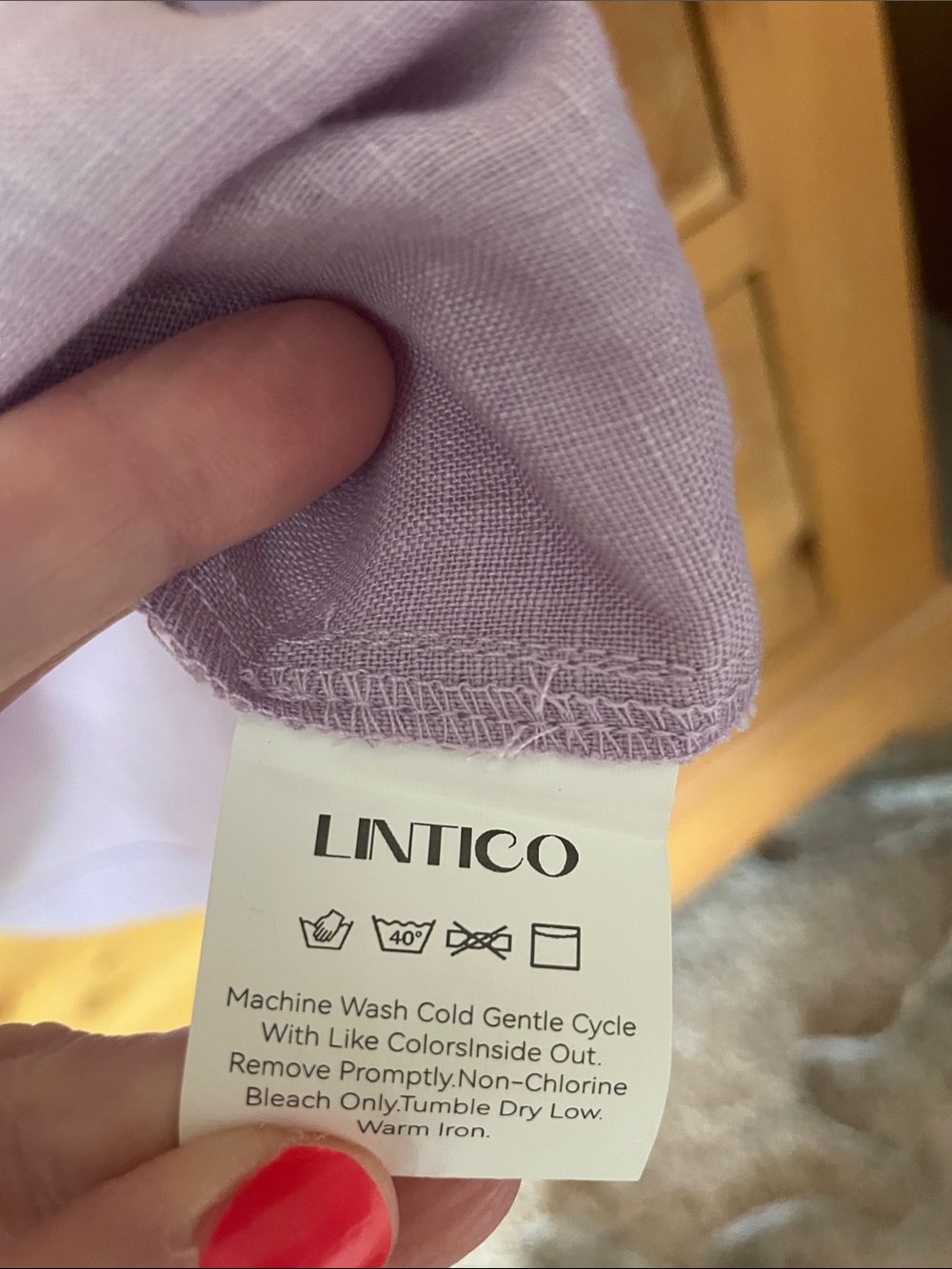 Linen/cotton blend Lintico lavender blouse - Picture 6 of 10